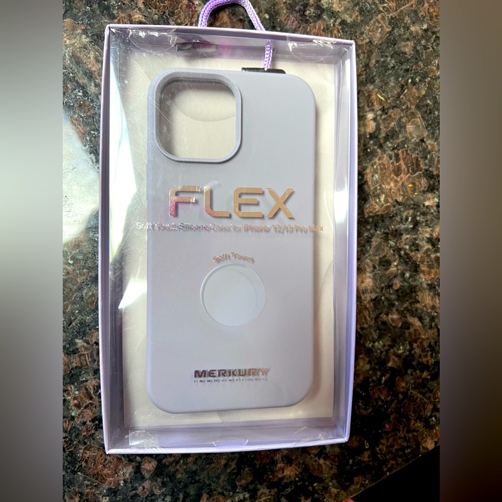 Merkury Flex Soft Touch Silicone Phone Case for iPhone 12/13 Pro Max -purple